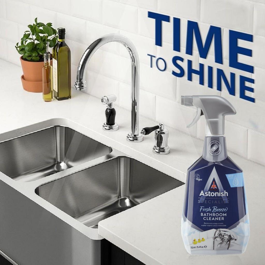 Tẩy vệ sinh vòi inox lavabo nhà tắm Astonish C6710 công nghệ xịt không chạm sáng bóng như mới