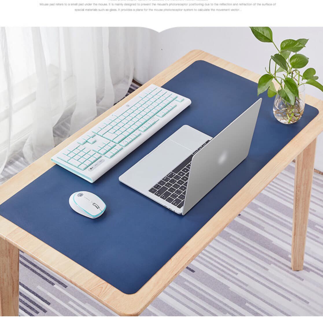 Deskpad kiêm tấm lót di chuột 90 x 45cm thảm trải bàn làm việc 2 mặt 2 màu