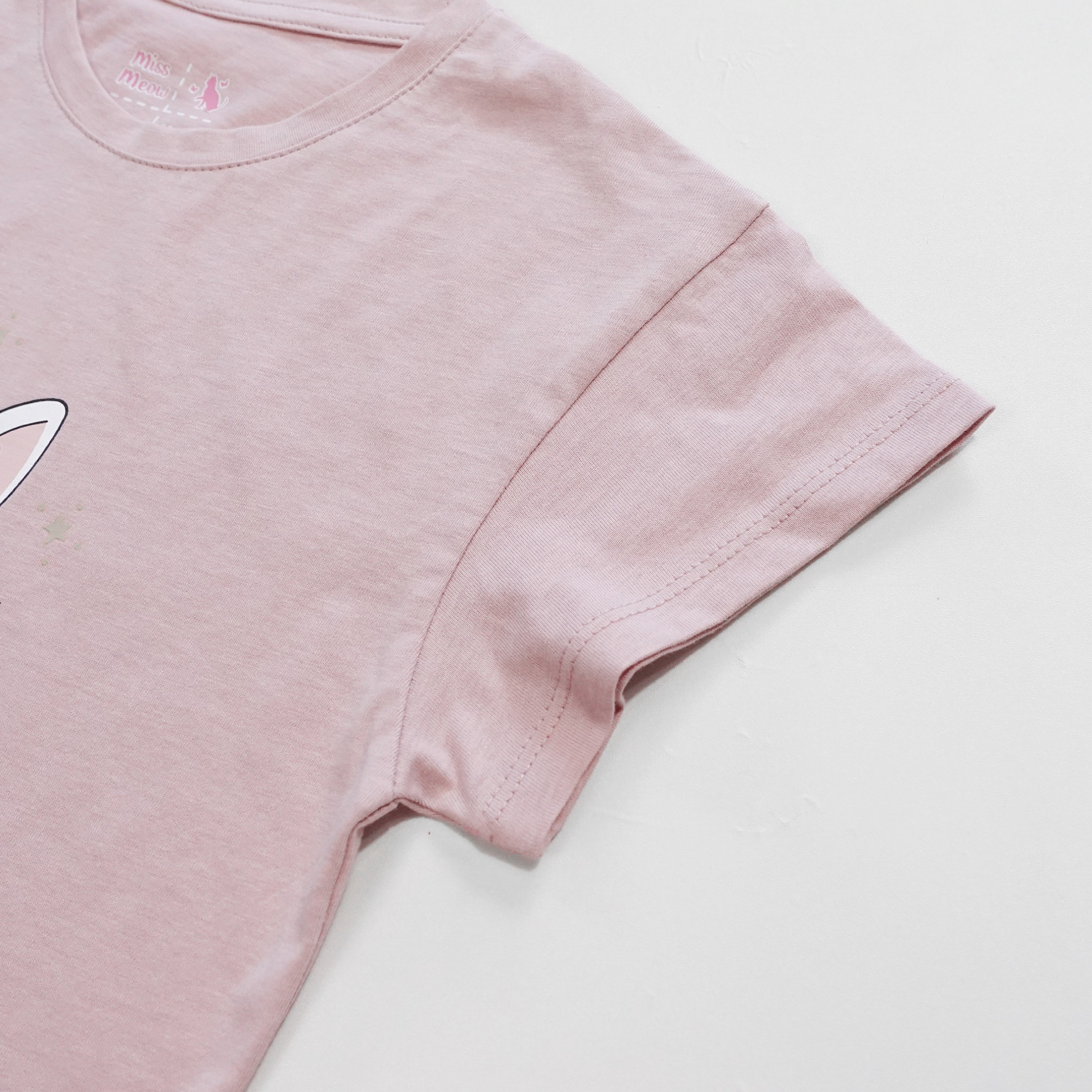 Bộ đồ cộc tay cho bé gái Bigfox Miss Meow size đại mặc nhà mùa hè vải cotton mềm cỡ trẻ em 3-11 tuổi