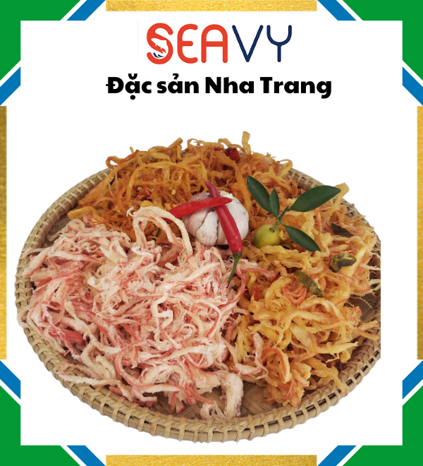 Đặc Sản Nha Trang - Mực Xé Sợi 3 Vị , Seavy Hộp 500G