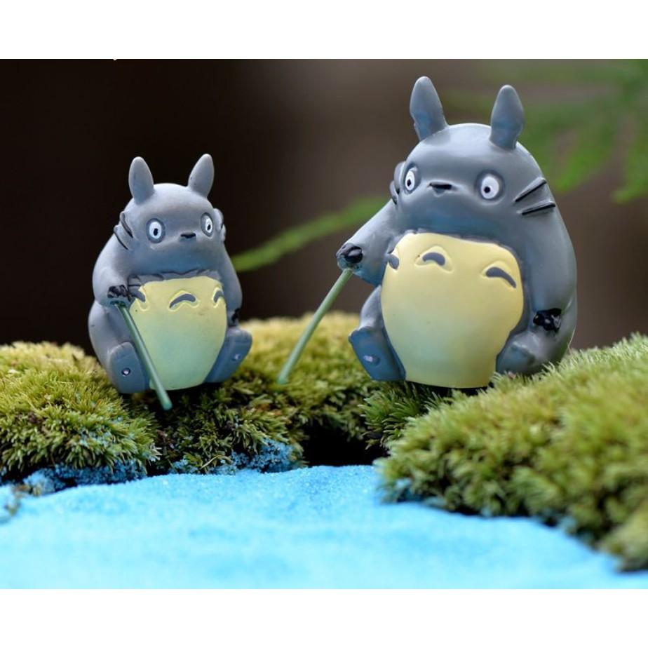 Mô hình Totoro ngồi câu cá trang trí tiểu cảnh, bonsai