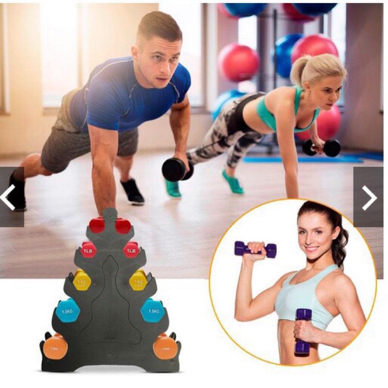 Tạ Tay 4KG - 5KG tạ lõi gang đặc bọc cao su không bở vỡ tập gym yoga thể dục nam nữ chống trơn trượt