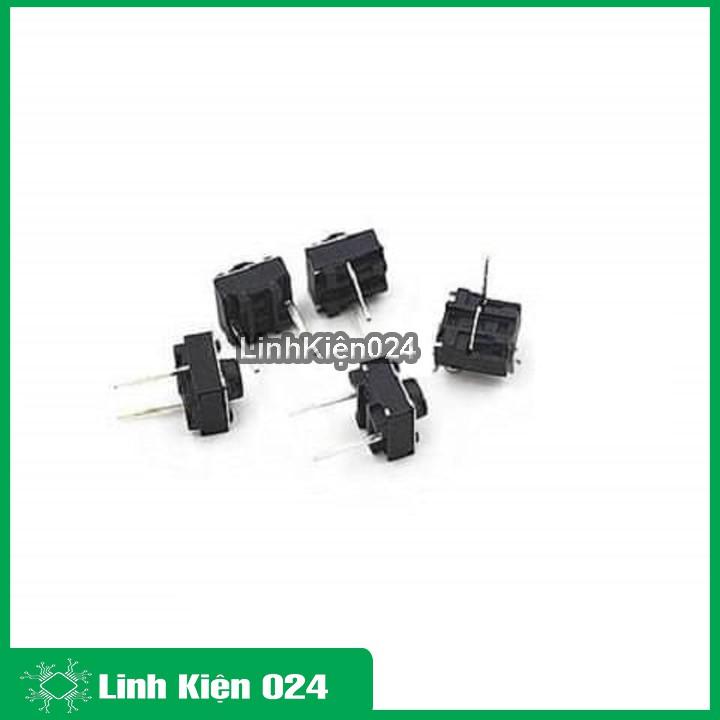 Nút Nhấn 2 Chân Vuông Đen 6x6x5mm - 1 Chiếc