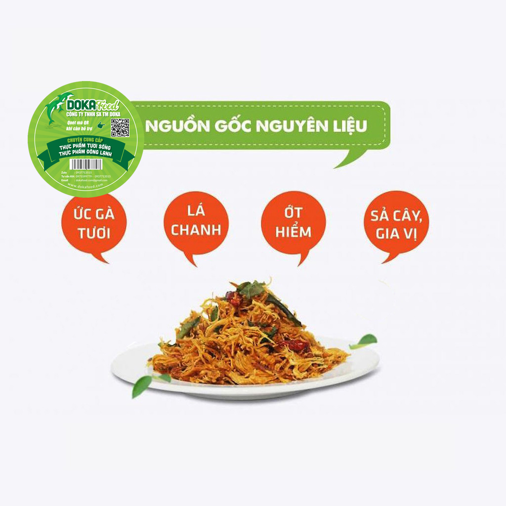 Khô Gà 600G LOẠI 1, Khô Gà Lá Chanh, Khô Gà Ngon, Khô Gà Cay, Nguồn nguyên liệu sạch. Làm 100% từ thịt ức gà tươi, ớt , tỏi , lá chanh tươi, Thương Hiệu Doka Food, GIÒN NGON - ĐẬM VỊ