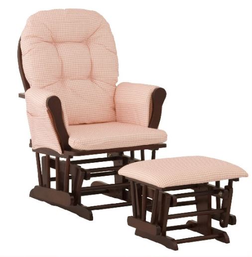 Ghế lắc thư giãn Rocking chair Juno Sofa Màu trắng Nệm hồng phấn