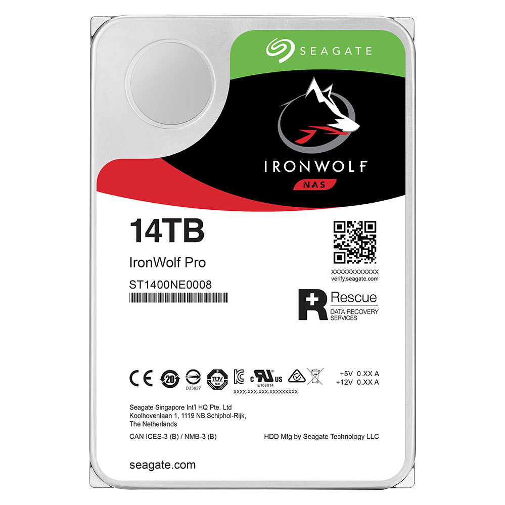 Ổ Cứng HDD NAS Storage Seagate IronWolf Pro 14TB/256MB/3.5 7200RPM - ST14000NE0008 - Hàng Chính Hãng