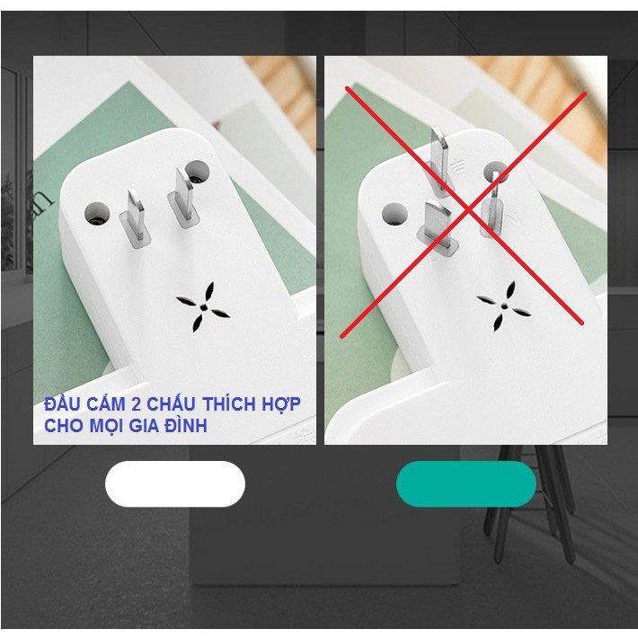 Ổ cắm điện 2 chân có đèn led cao cấp 2 ổ cắm và 2 ổ sạc usb có remote điều khiển từ xa