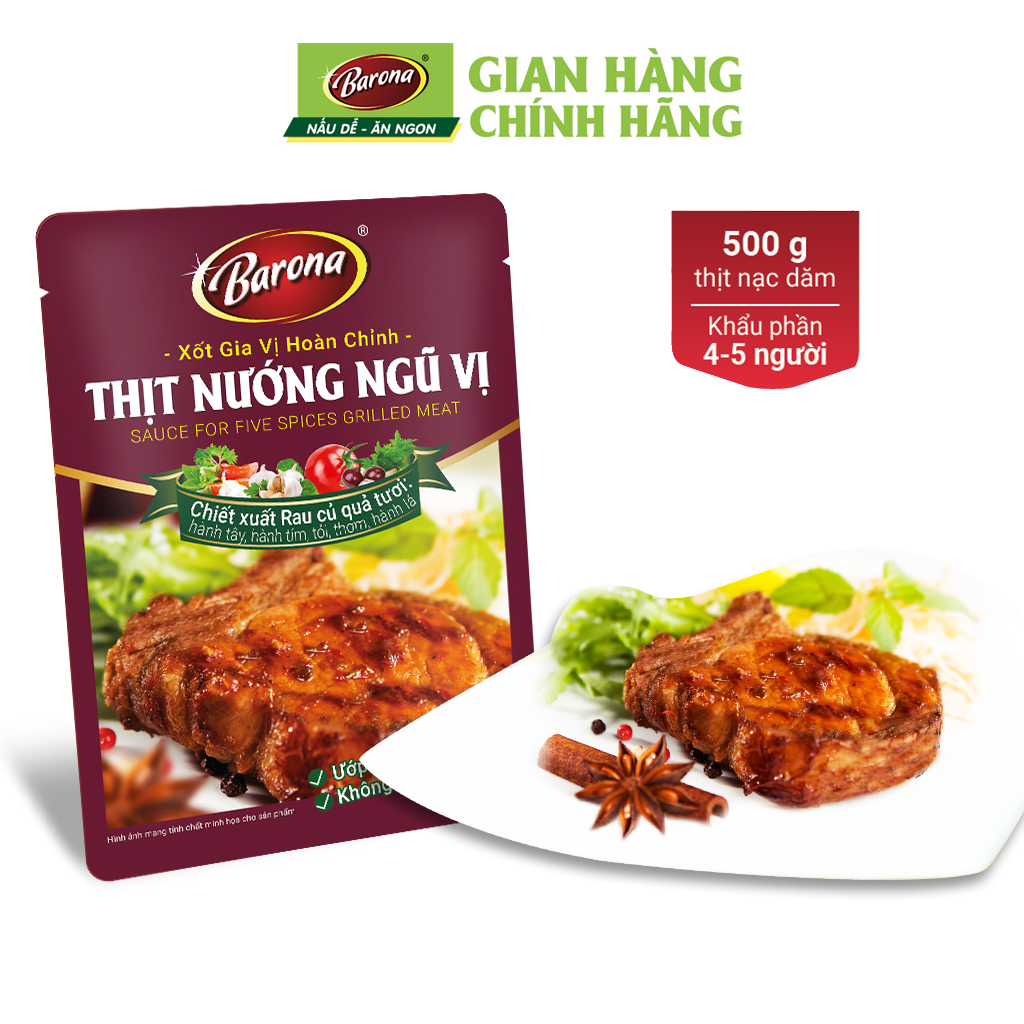 Combo 3 gói Xốt Gia vị hoàn chỉnh Barona - Thịt Nướng Ngũ Vị 80g