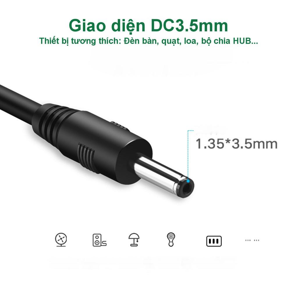 Dây nguồn 1 chiếu USB 2.0 sang DC 3.5mm đầu được dài 1m UGREEN US277 - Hàng Chính Hãng