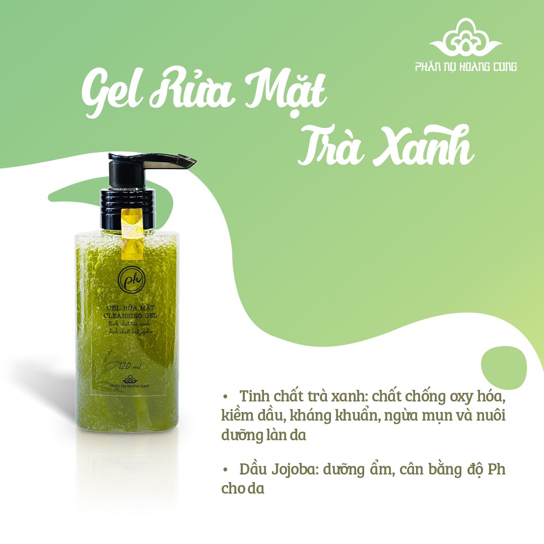 Gel rửa mặt trà xanh Phấn Nụ Hoàng Cungung