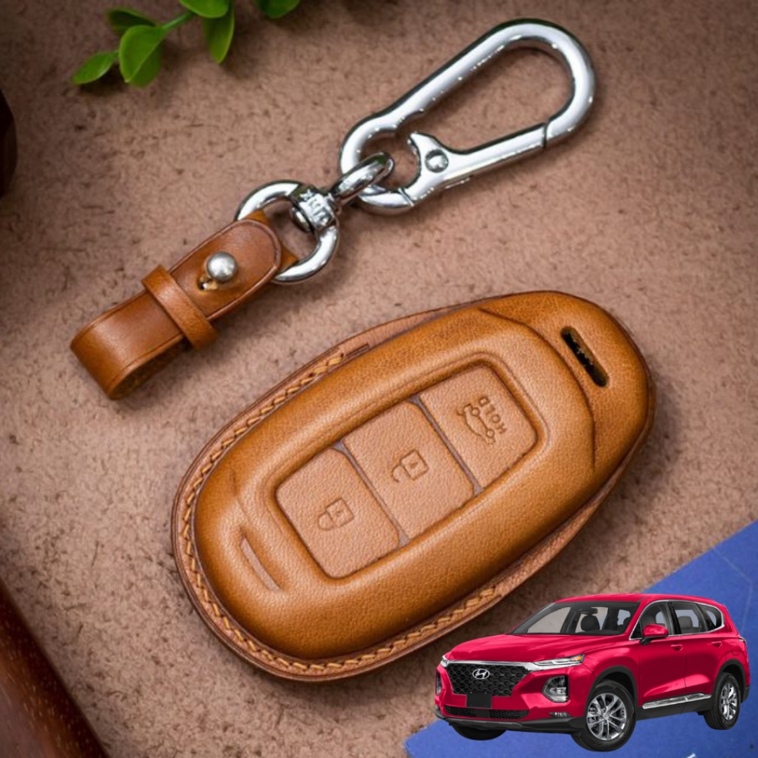 Bao Da Chìa Khóa ô tô HYUNDAI SANTAFE | Bọc chìa khóa ô tô da thật khâu tay