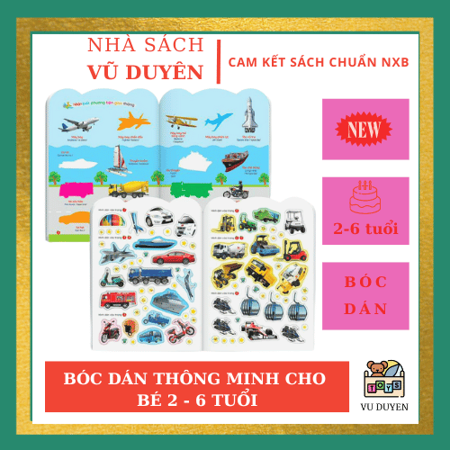 Bộ 6 cuốn 800+ Miếng bóc dán thông minh Song ngữ Việt Anh Vừa học vừa chơi Giúp bé nhanh tay nhanh mắt Phát triển khả năng tư duy sáng tạo toàn diện cho trẻ