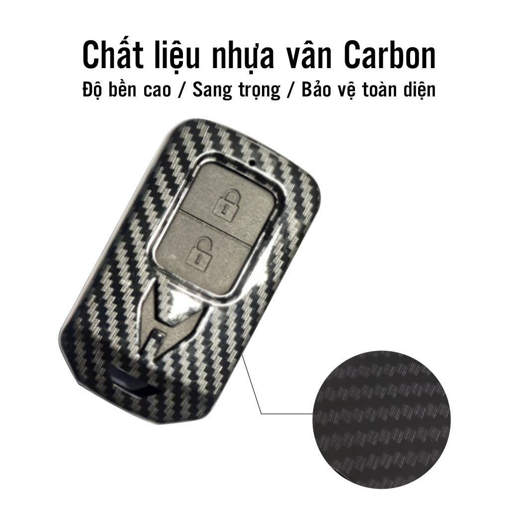 Ốp chìa khóa dành cho xe HONDA 2 nút chất liệu nhựa ABS mạ vân Cacbon - Hàng Chính Hãng