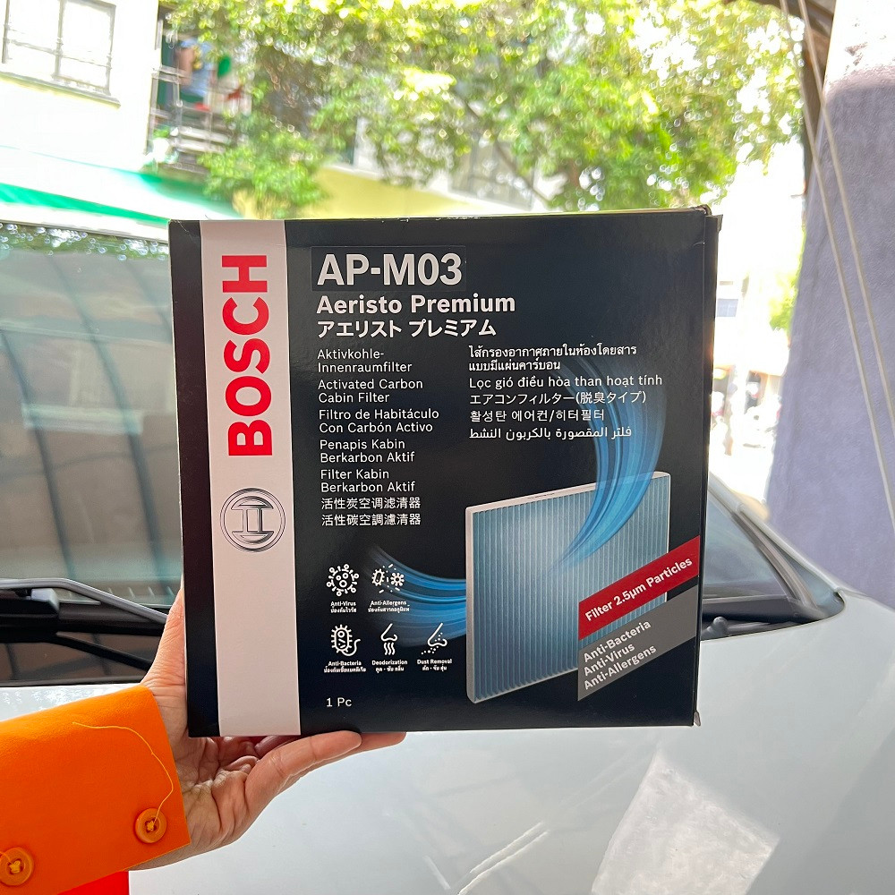 Lọc Gió Điều Hòa Cao Cấp BOSCH Ariesto Premium AP-M03 Cho Xe Mitsubishi Xpander, Mirage, Attrage; Hyundai i10 (19-)