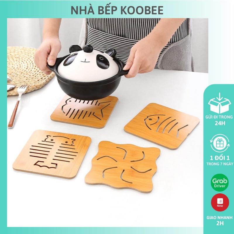 Đế lót nồi KOOBEE bằng gỗ cách nhiệt chống trượt cao cấp