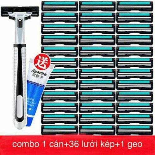 Bộ dao cao râu 30 lưỡi kép dễ thay ,sạch sẽ  siêu bén kèm bàn cạo, tặng kèm 1 tuýp kem cạo râu dành cho nam cao cấp