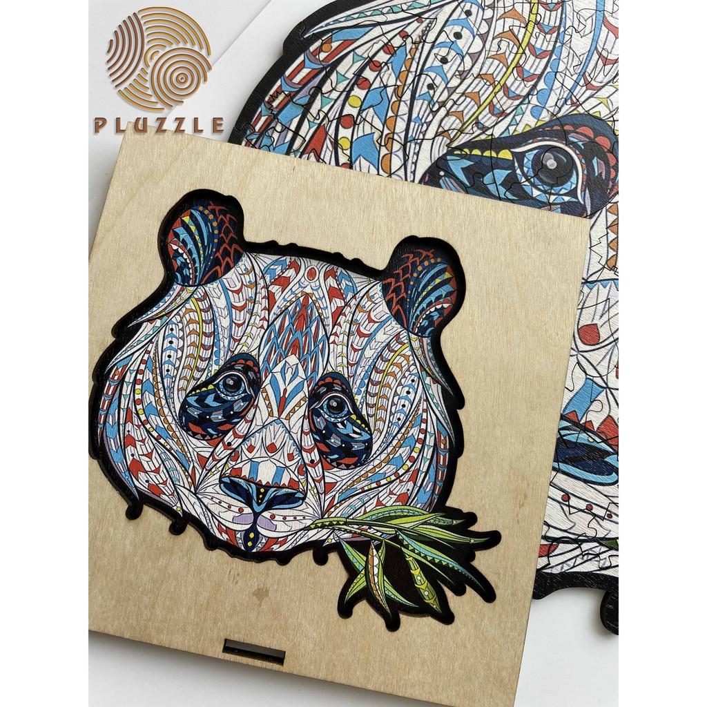Bộ xếp hình gỗ đồ chơi puzzle ghép hình con vật độc đáo - Gấu Trúc - PZ016