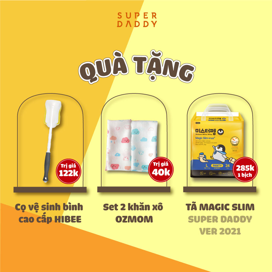 Tã Quần/Dán Super Daddy New Magic Slim Quần/Dán đủ size S/M/L/XL/BIGSIZE/KIDSIZE