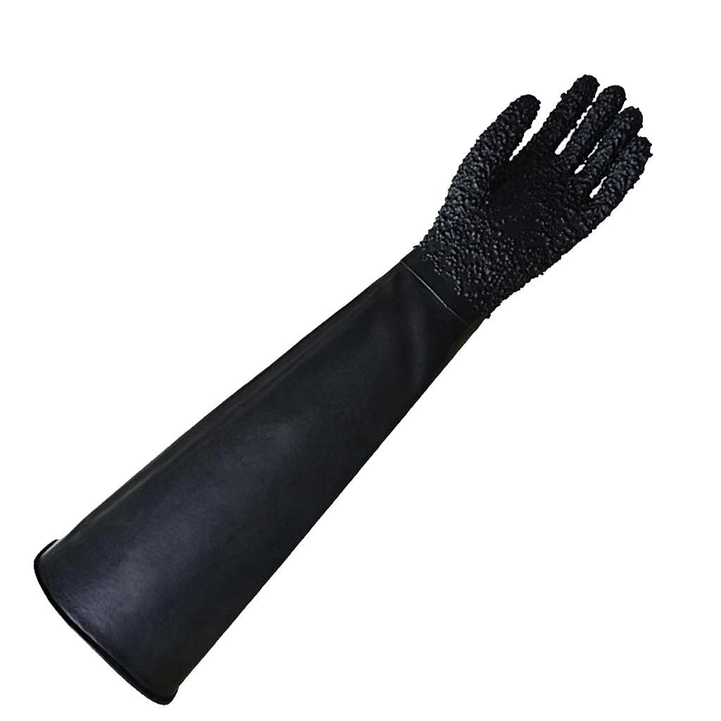 2x68cm Left Hand Protective Working Gloves for Sand Blasting Blast Cabinet 27"