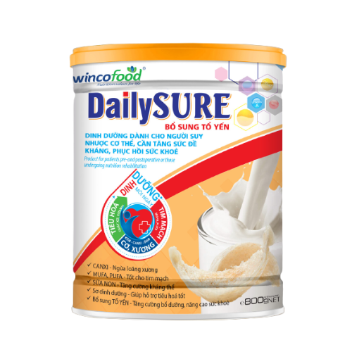 Sữa non bổ sung tổ yến Wincofood DailySURE (800g/lon): Ngừa loãng xương - thoái hóa khớp, phục hồi sức khỏe...