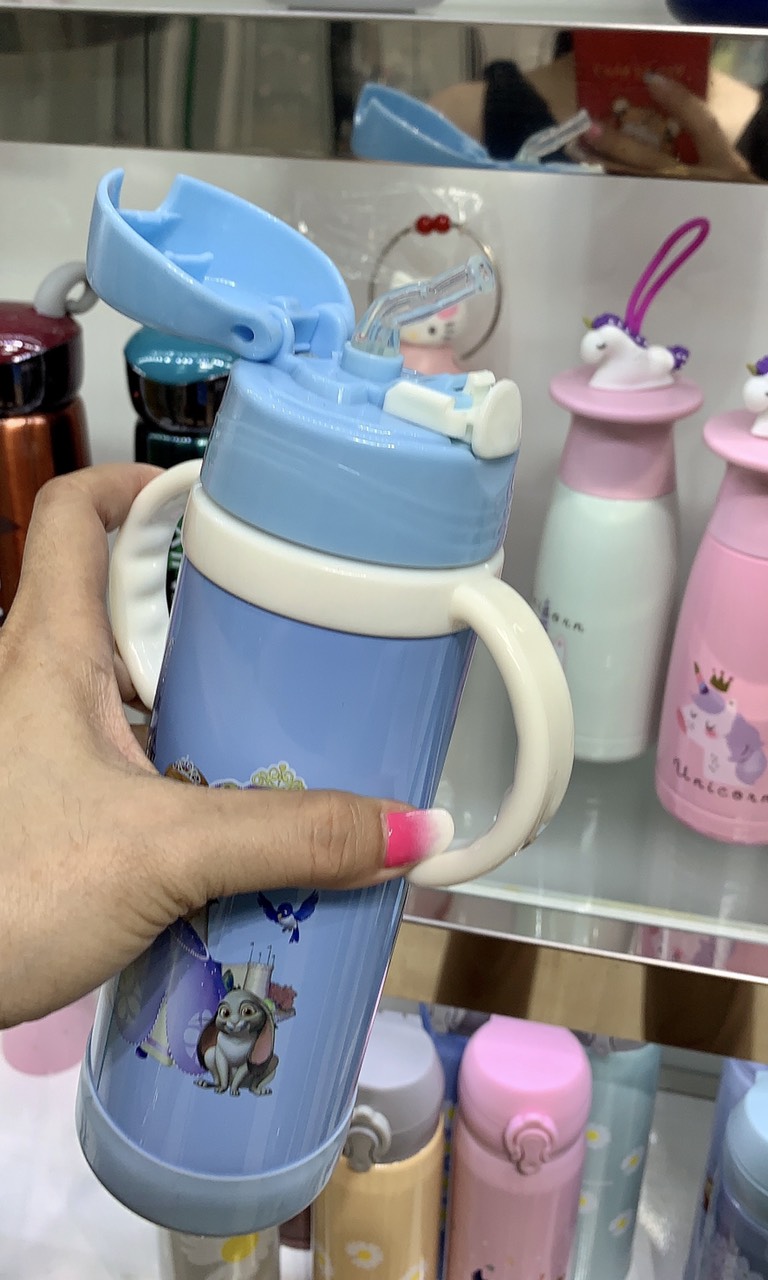 Bình giữ nhiệt 2 quai , có ống hút 500 ml sale lớn