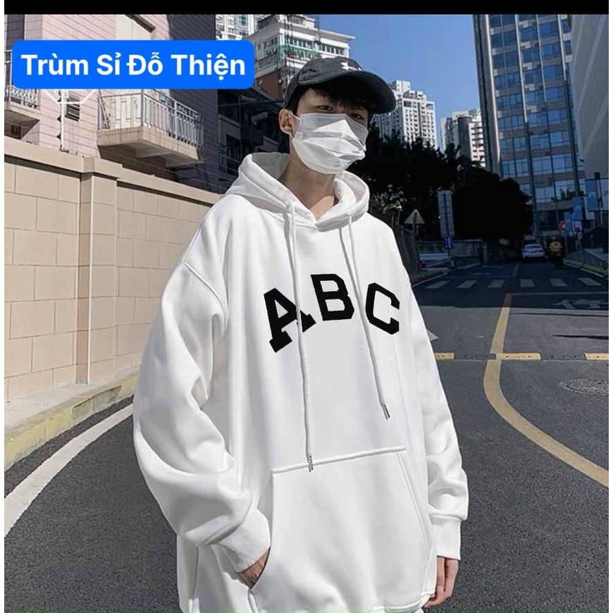 Áo hoodie ABC số 7 Unisex form rộng 2 màu khoác dành cho nam nữ sweater bigsize mặc nhà đi học chơi du lịch mẫu mới 2022