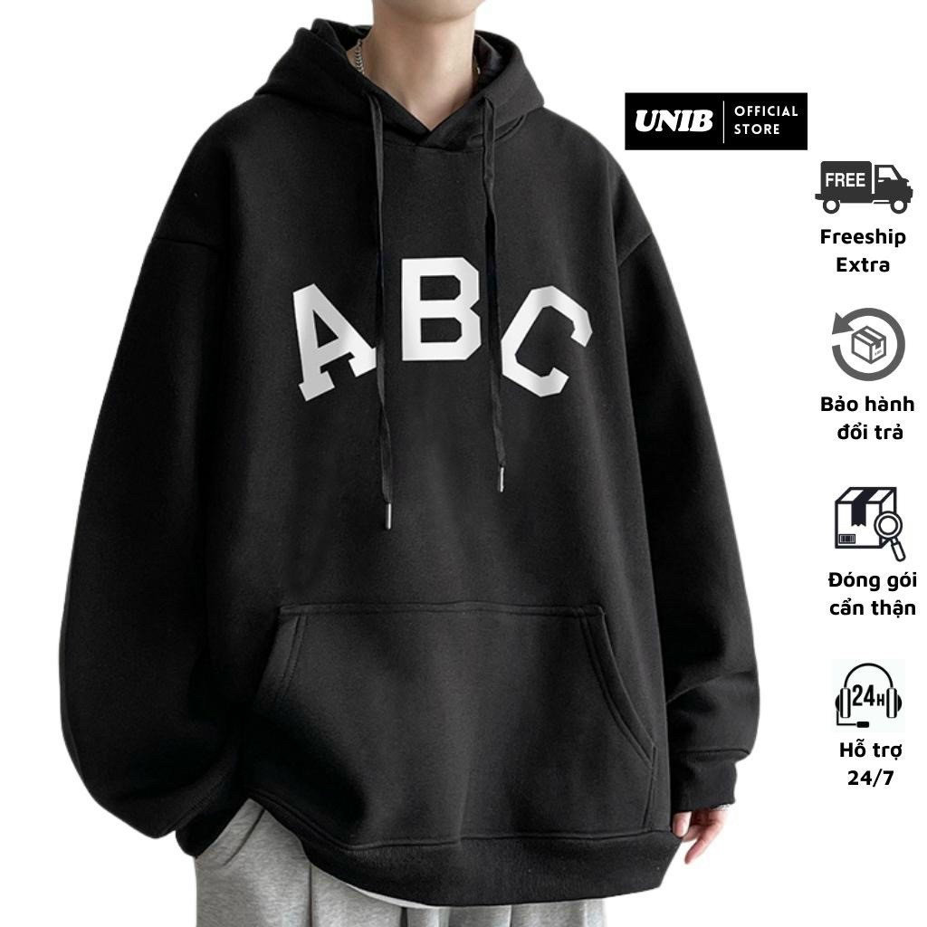 Áo khoác Hoodie Nam Nữ Hoodie Basic Unisex Nỉ From Rộng in chữ ABC