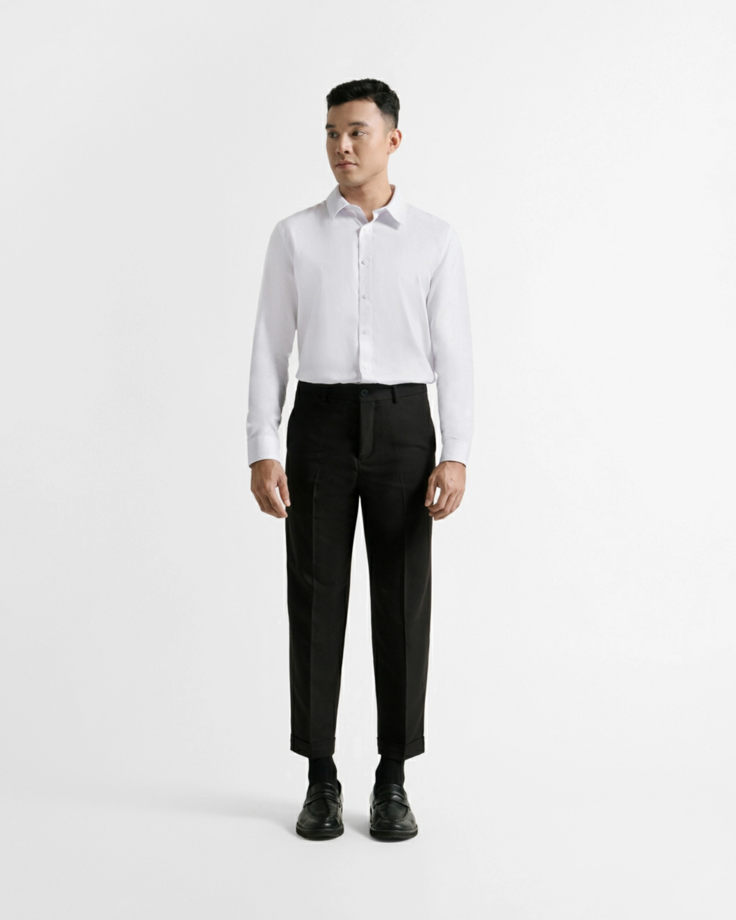 Quần Âu Nam / Quần tây nam ROUTINE Trơn gập lai Form Slim cropped 10S25PFO001 | ROUTINE CÀ MAU