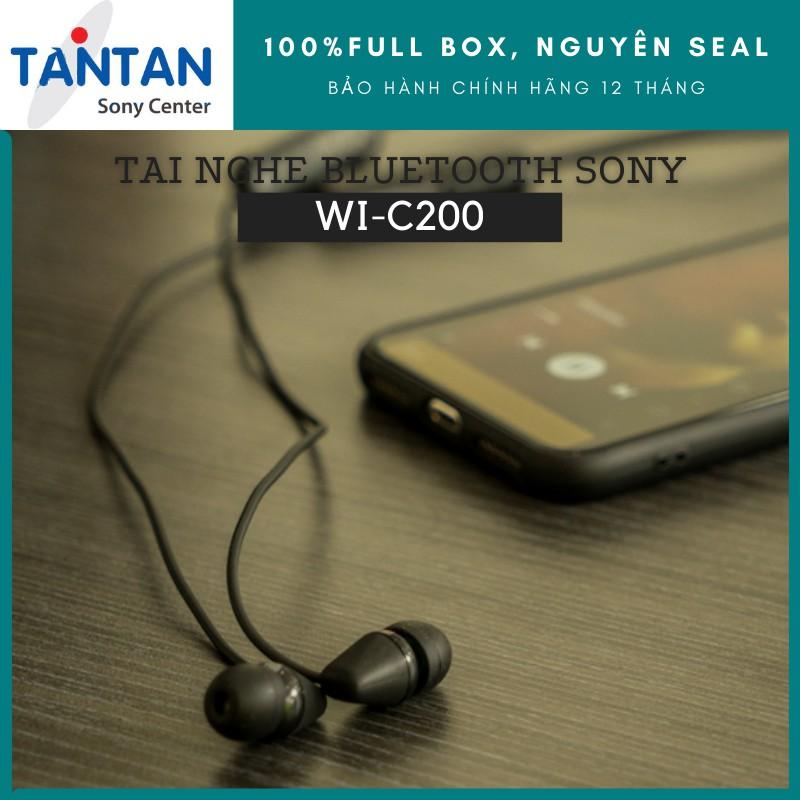 Tai Nghe BLUETOOTH Sony WI-C200 | Siêu nhẹ 19g - Pin 15h - Sạc nhanh - Nghe gọi chất lượng cao - Âm thanh đậm chất | Hàng Chính Hãng