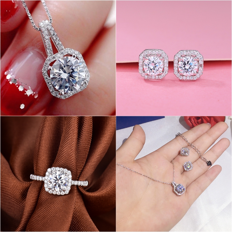 Bộ trang sức thời trang 3 món bạc ý S925 sang trọng set6