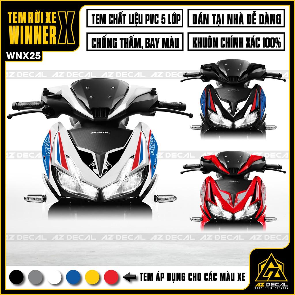 Tem Rời Xe Winner X Mẫu BMW RR | WNX25 | Decal Chế Xe Máy Chống Nước, Chống Bay Màu, Cắt CNC Khuôn Sẵn