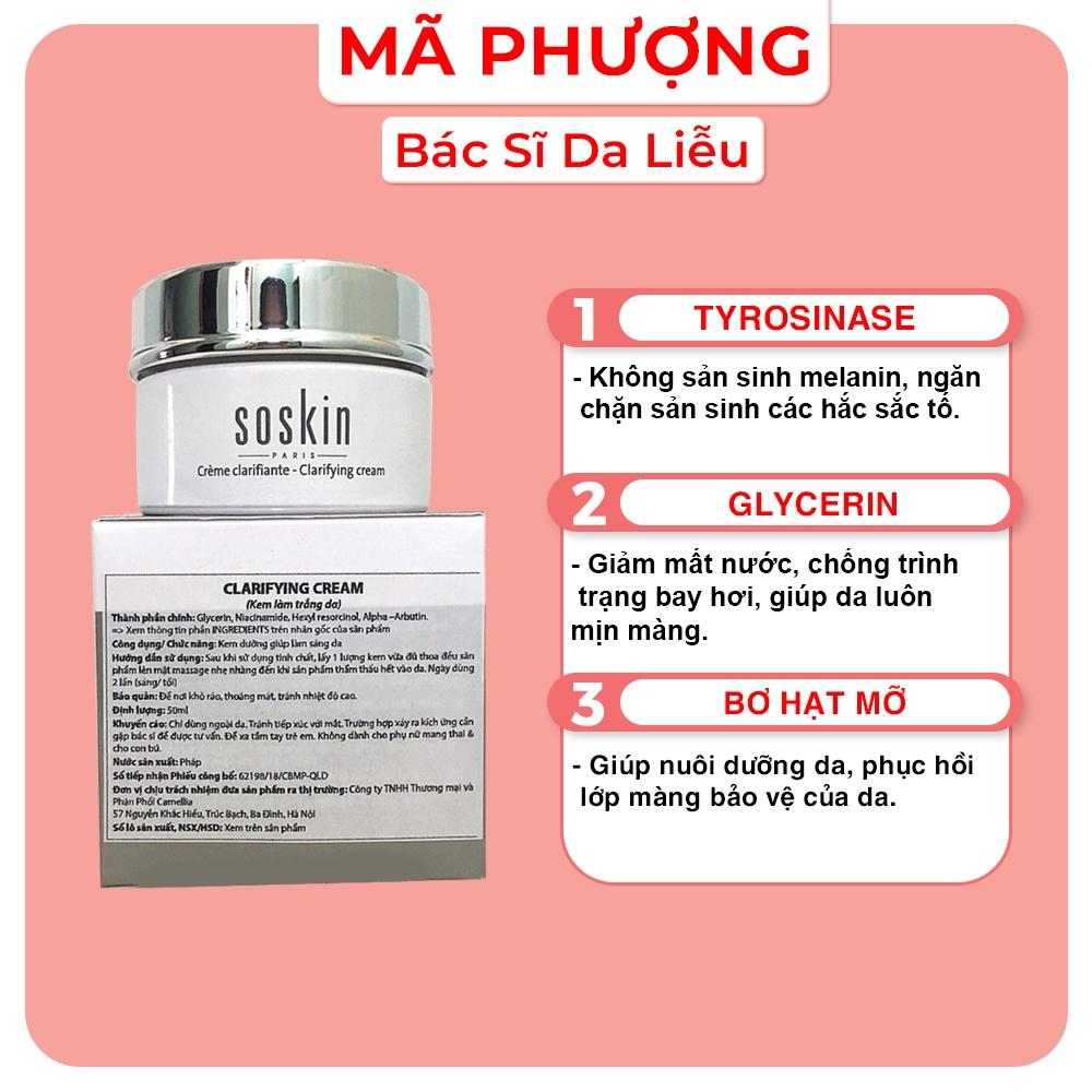 KEM DƯỠNG TRẮNG MỜ NÁM SOSKIN CLARIFIYING CREAM