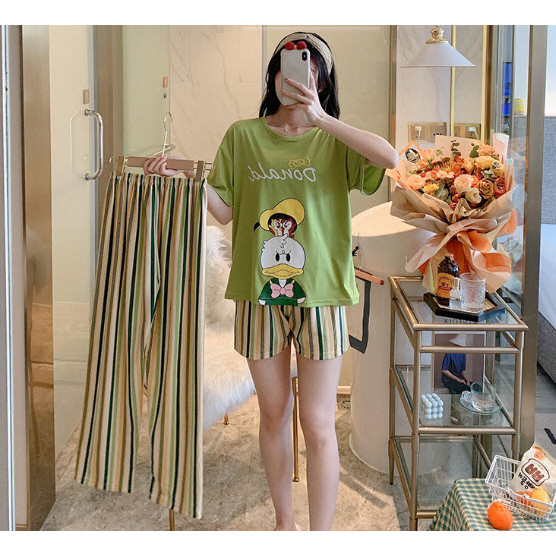 Bộ đồ ngủ, Đồ bộ dễ thương SET 3 CHI TIẾT HÀNG QUẢNG CHÂU CAO CẤP