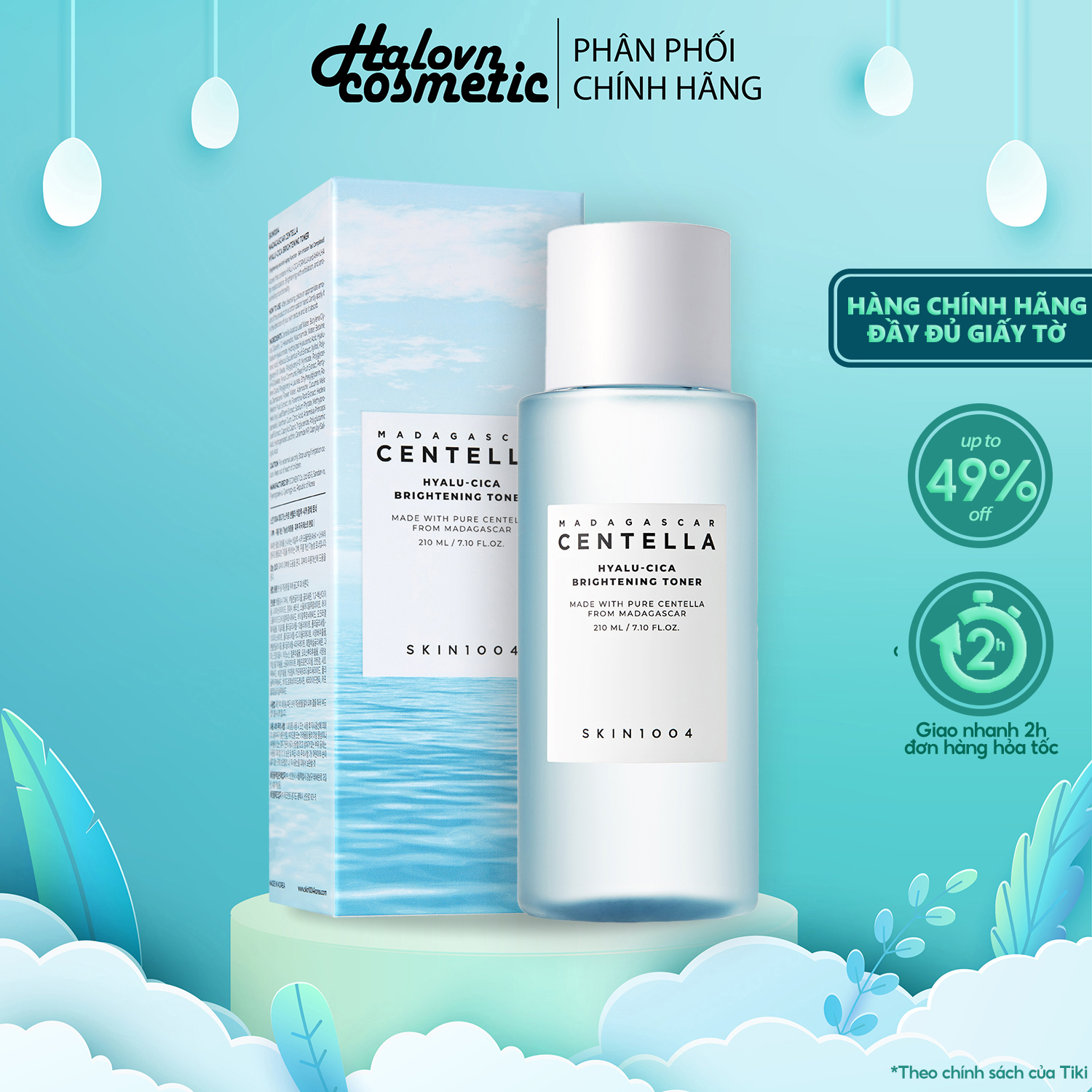 Nước Hoa Hồng Chiết Xuất Rau Má Skin1004 Madagascar Centella Hyalu-cica Brightening Toner 210ml