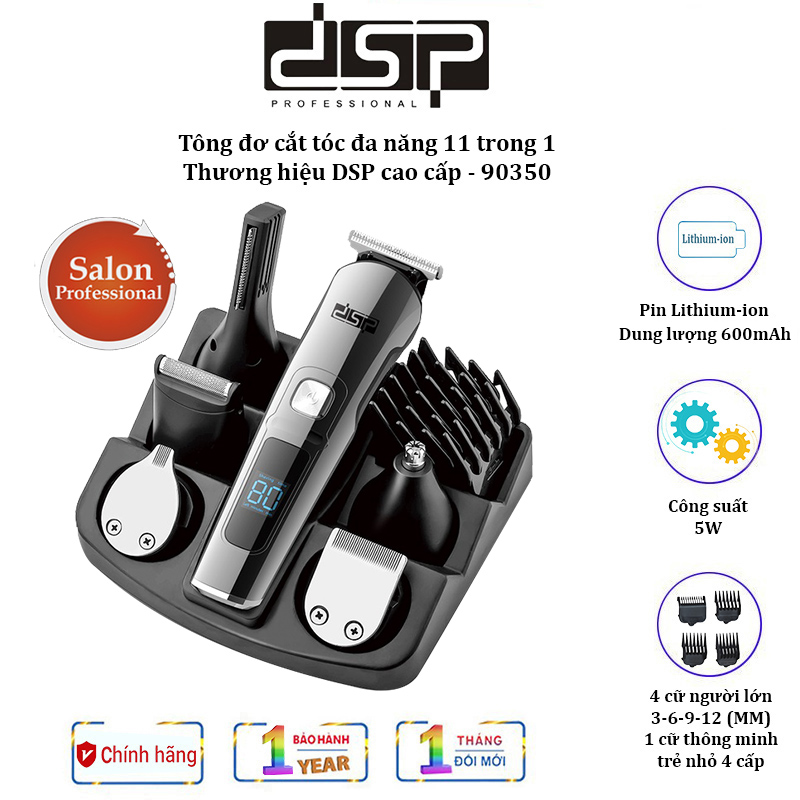 Tông đơ cắt tóc đa năng 11 trong 1 DSP 90350 Công suất: 5W chống nước: IPX6 - HÀNG CHÍNH HÃNG