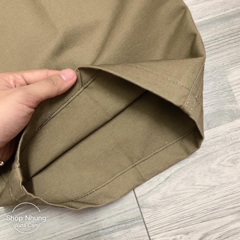 Quần ngố thô kaki nam trung niên ngon bổ rẻ dáng thụng túi chéo