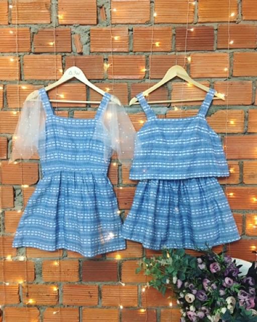 Set đầm hoa nhí chị và em