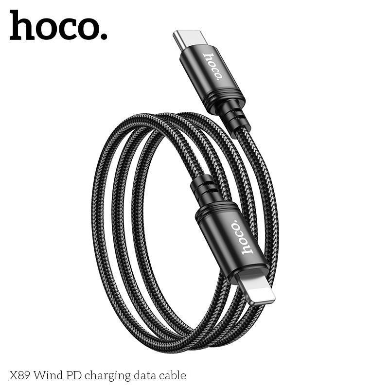 Dây Sạc Nhanh PD 20W Cho Iphone hoco. X89 dài 1M dây dù chống đứt chống rối siêu bền hỗ trợ truyền dữ liệu - Hàng Chính Hãng