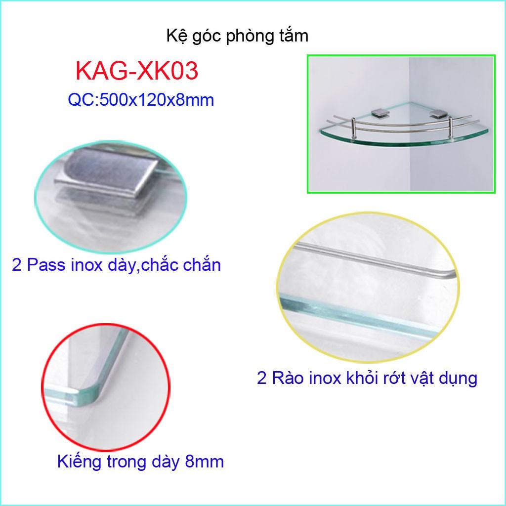Kệ kiếng góc phòng tắm KAG-XK03,Kệ Kính phòng tắm