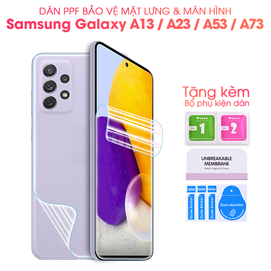 Dán Dẻo PPF Mặt Lưng, Màn Hình Dành Cho Samsung Galaxy A13 / A23 / A53 5G / A73 5G Chống Trầy Xước Kèm Bộ Phụ Kiện Dán - Handtown - Hàng Chính Hãng