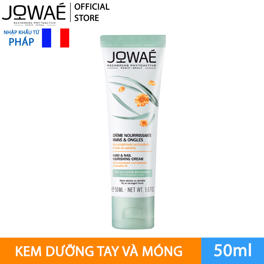 Kem dưỡng tay và móng JOWAE nuôi dưỡng, bảo vệ và tái tạo da mỹ phẩm thiên nhiên nhập khẩu từ Pháp HAND AND NAIL NOURISHING CREAM - 50ml