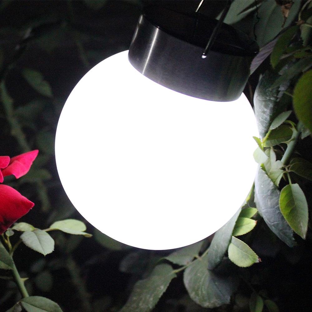Đèn LED treo trang trí sân vườn hình cầu bằng thép không gỉ chống nước chạy năng lượng mặt trời
