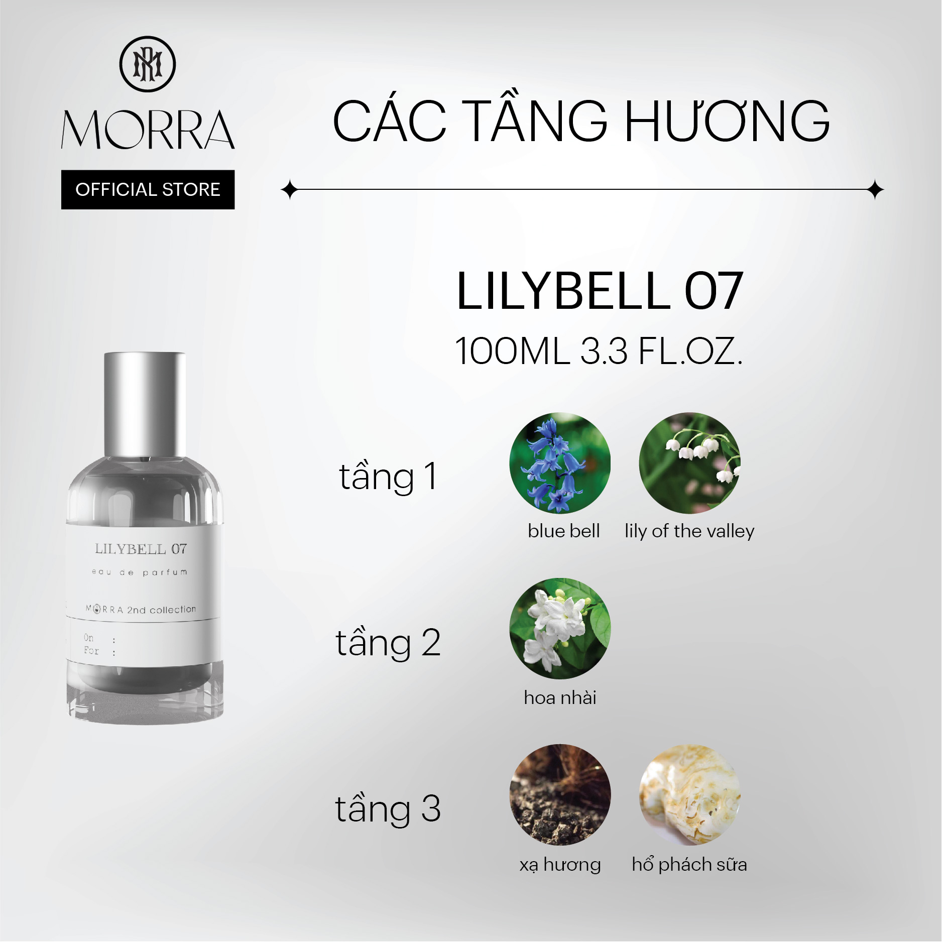 Nước Hoa Nữ Morra Lilybell 07 Chai 100ml Nguyên Liệu Nhập Pháp Hương Thơm Sang Trọng, Nhẹ Nhàng, Ngọt Ngào