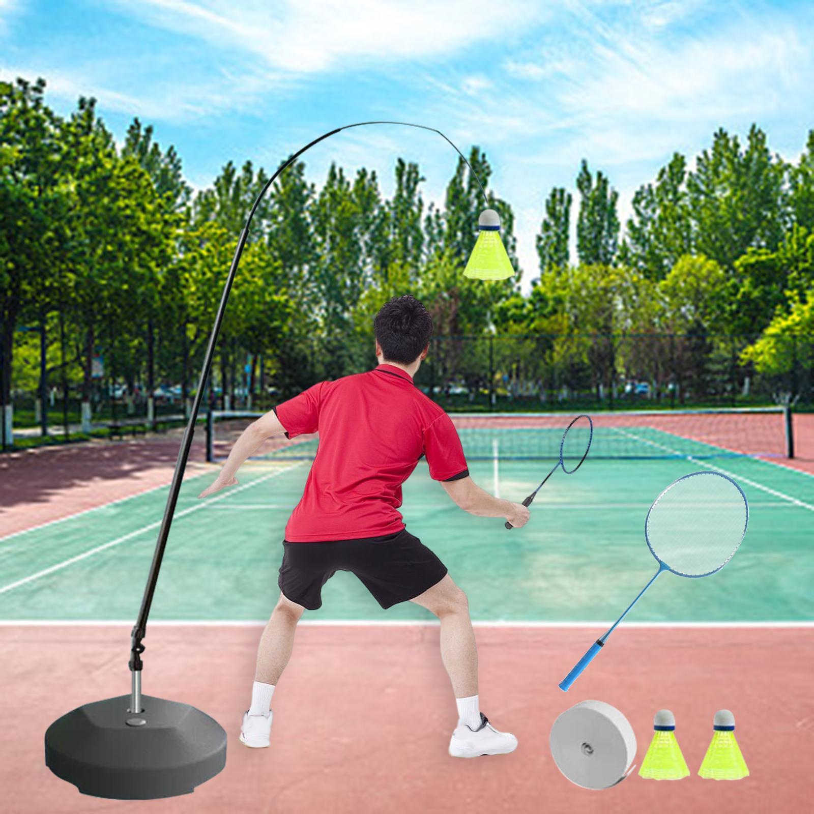Portable Self Practice Trainer Aid Kids Adults Badminton Training Device