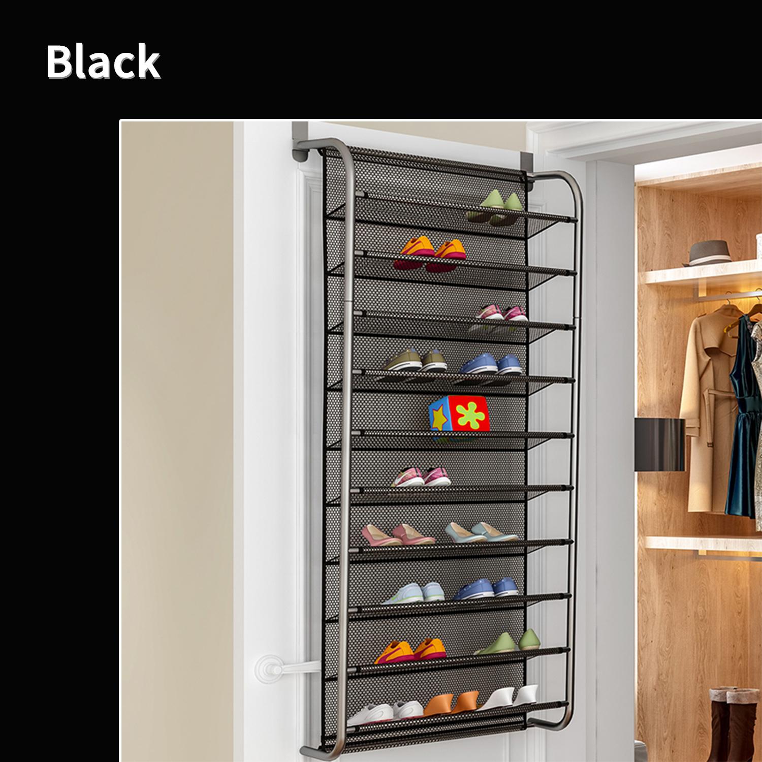 Giá để giày 10 tầng treo trên cửa làm bằng thép carbon và lưới nylon