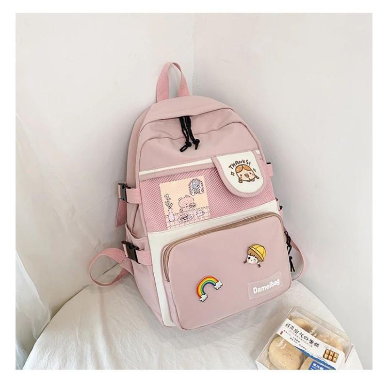 Balo Thời Trang Nam nữ in chữ DAME đi học laptop ulzzang