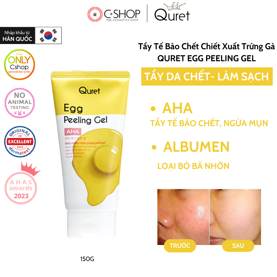 Tẩy Tế Bào Chết Chiết Xuất Trứng Gà QURET EGG PEELING GEL