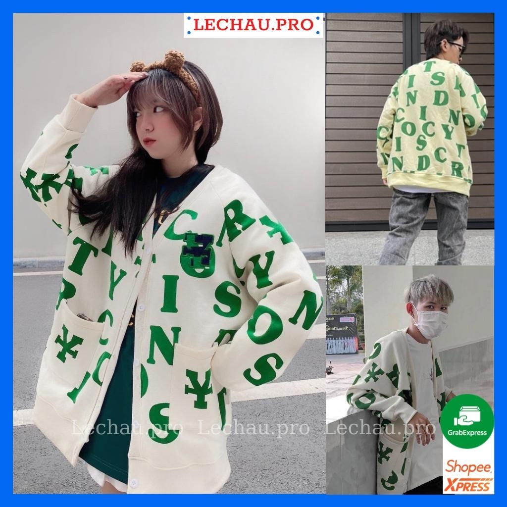 Áo khoác cardigan unisex form rộng CHỮ CÁI phối túi hộp chất lượng giá rẻ ulzzang hottrend