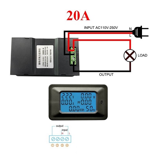 CÔNG TƠ ĐIỆN TỬ AC ĐO 6 THÔNG SỐ 20A