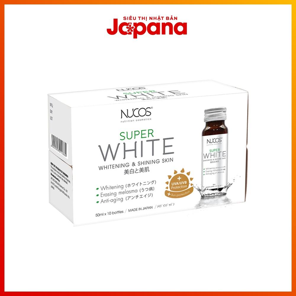 Collagen Nucos Super White, nước uống trắng da, giảm nám (Hộp 10 chai x 50ml)